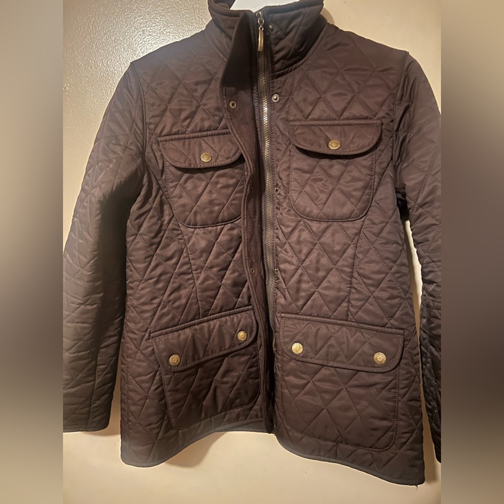 Burberry Quilted barn jacket coat brown ssense revolve Anthropologie button zip - Picture 8 of 13